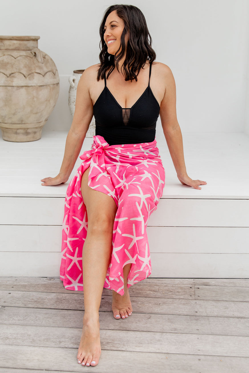 Starfish Printed Cotton Sarong Pareo