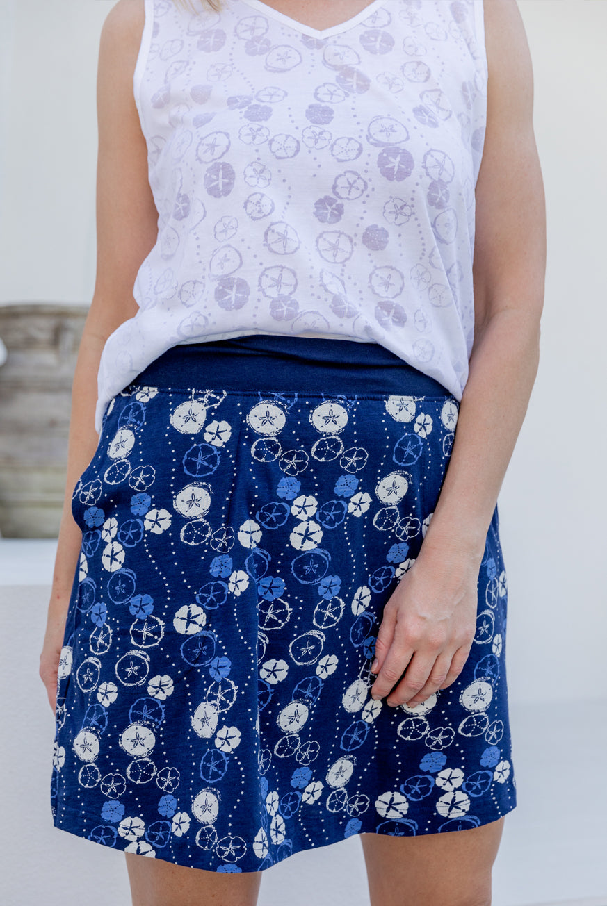 Sand Dollar Cotton Skort with pockets