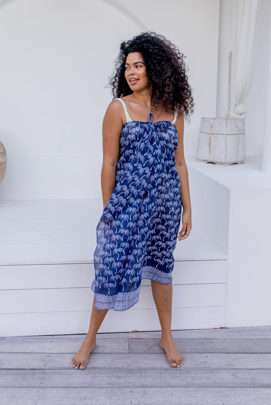 Marigot Bay Palm Tree Cotton Sarong