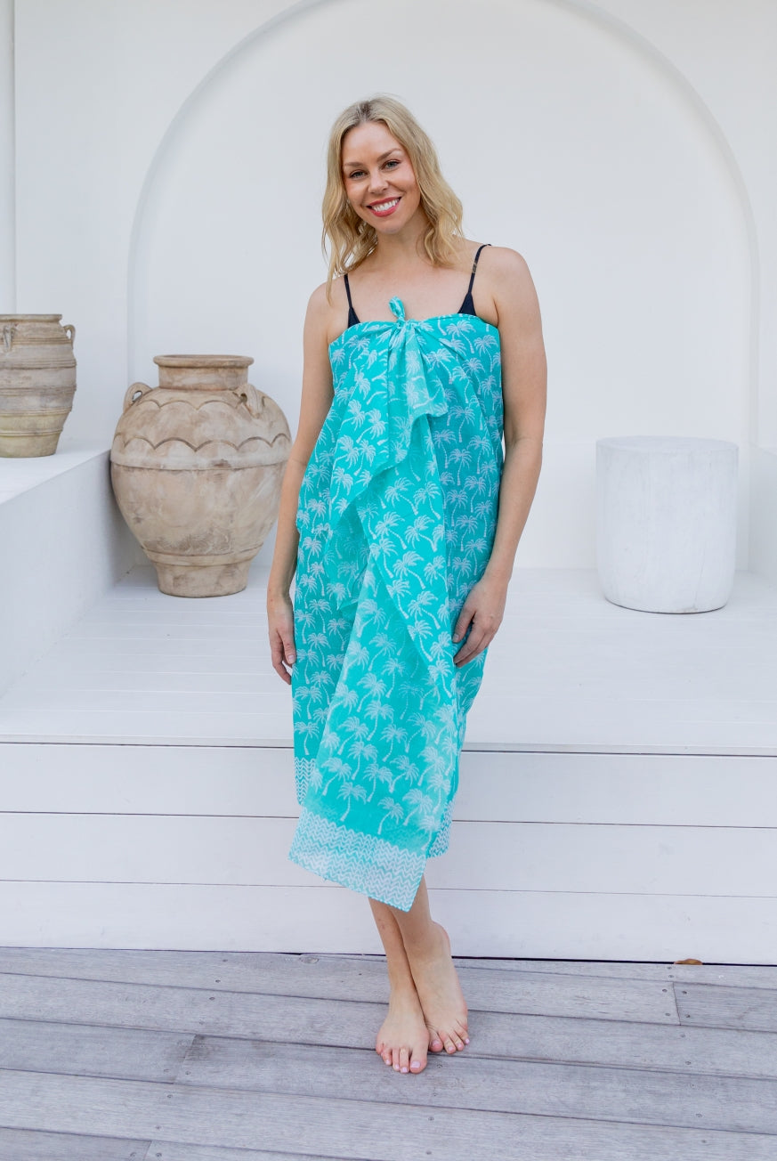 Marigot Bay Palm Tree Cotton Sarong