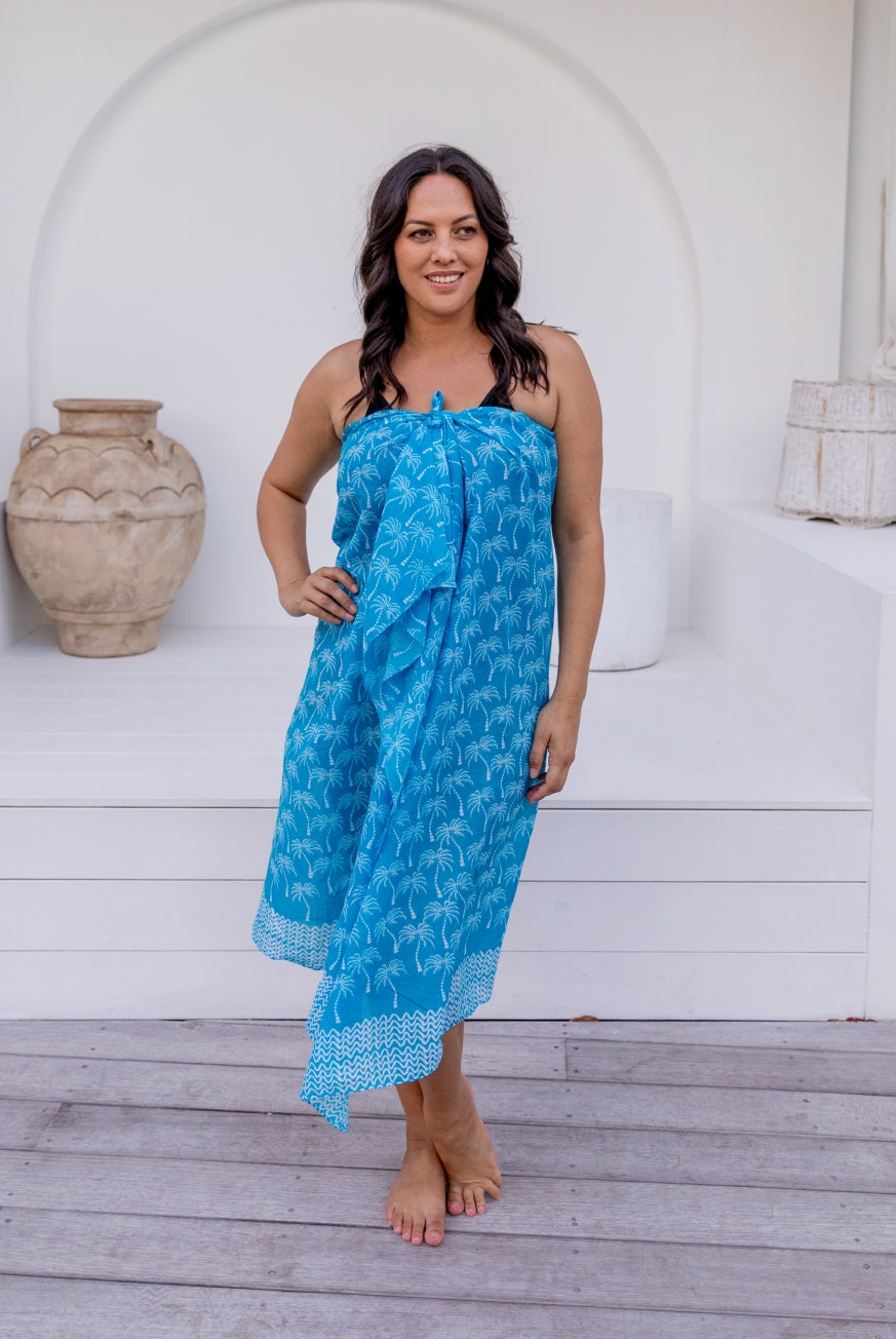 Marigot Bay Palm Tree Cotton Sarong