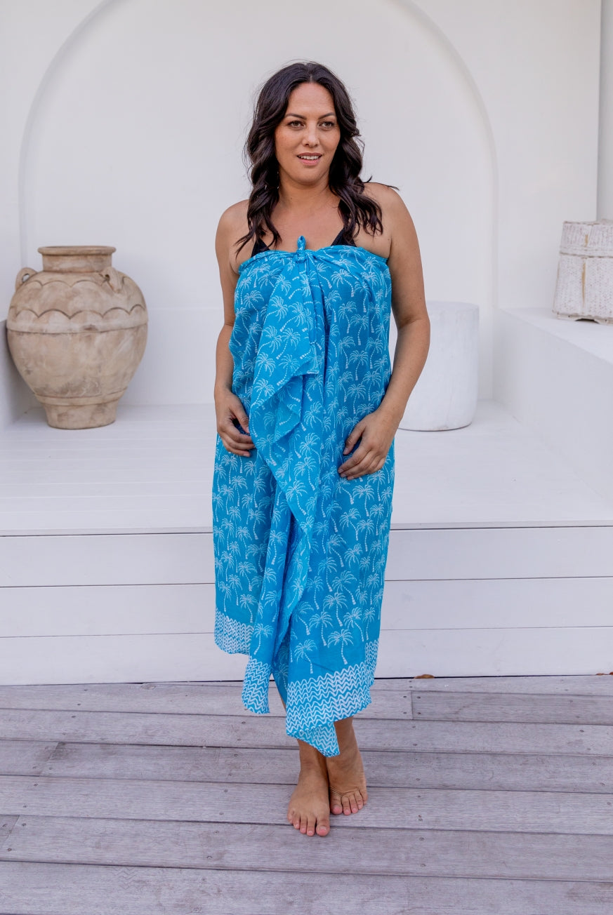 Marigot Bay Palm Tree Cotton Sarong