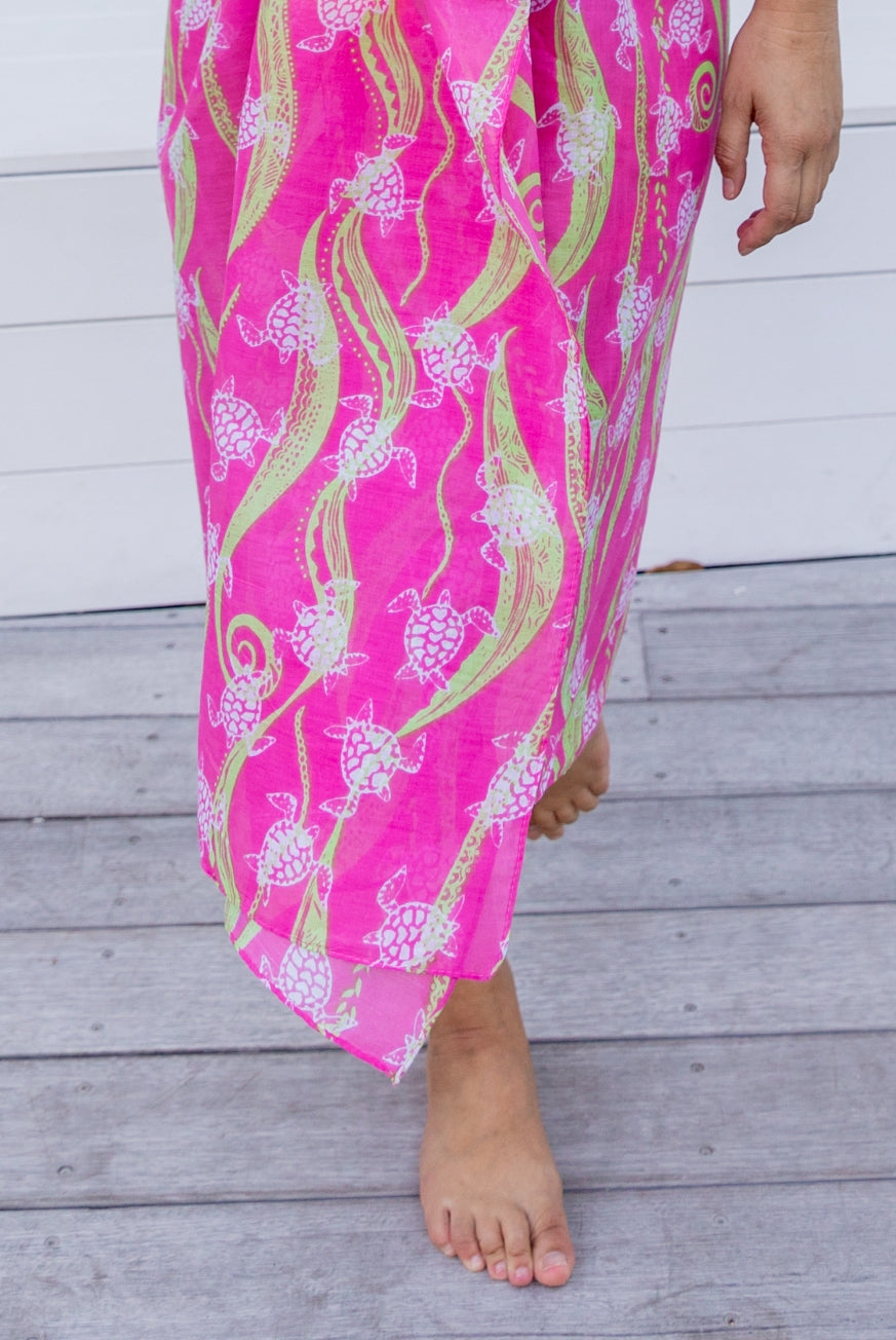 New Turtle Printed Cotton Sarong Pareo