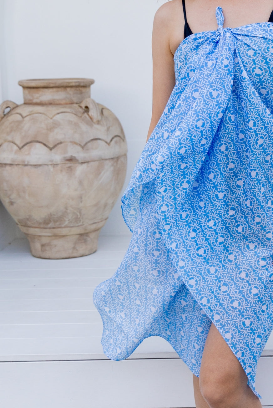 Tribal Turtle Cotton Beach Sarong