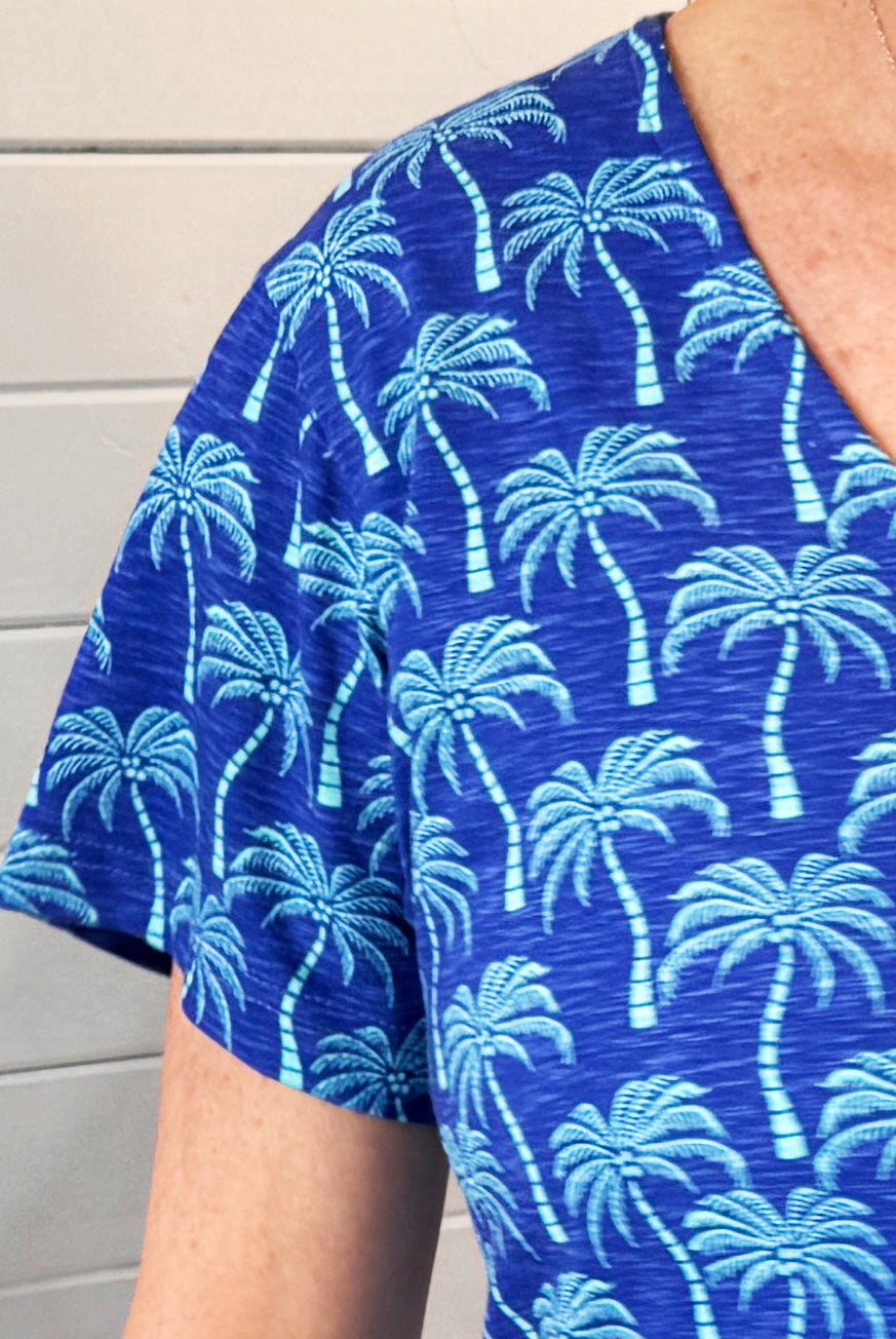 Palm Tree Cotton Sleeve Dress