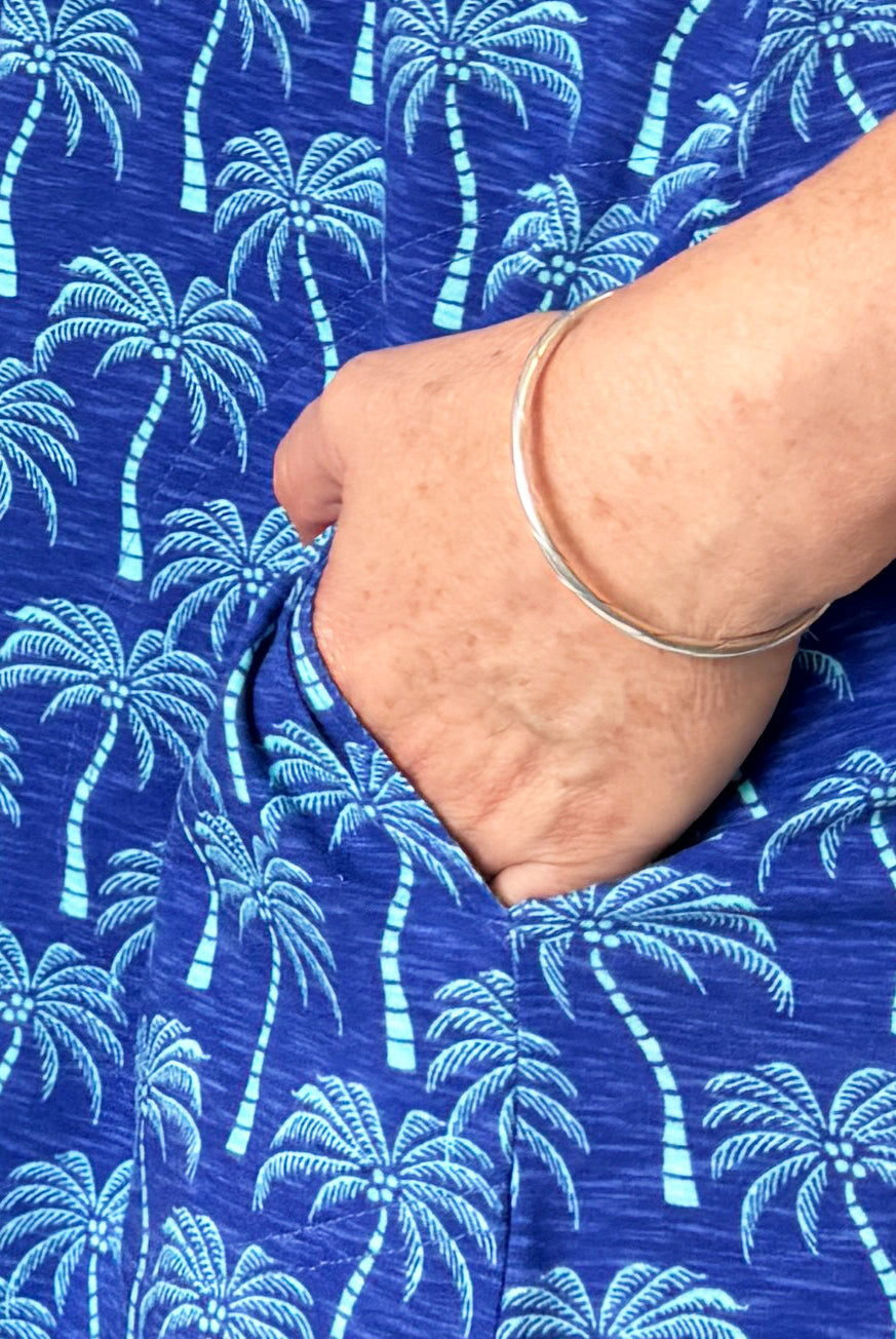 Palm Tree Cotton Sleeve Dress