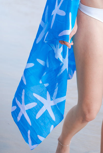 Starfish Printed Cotton Sarong Pareo