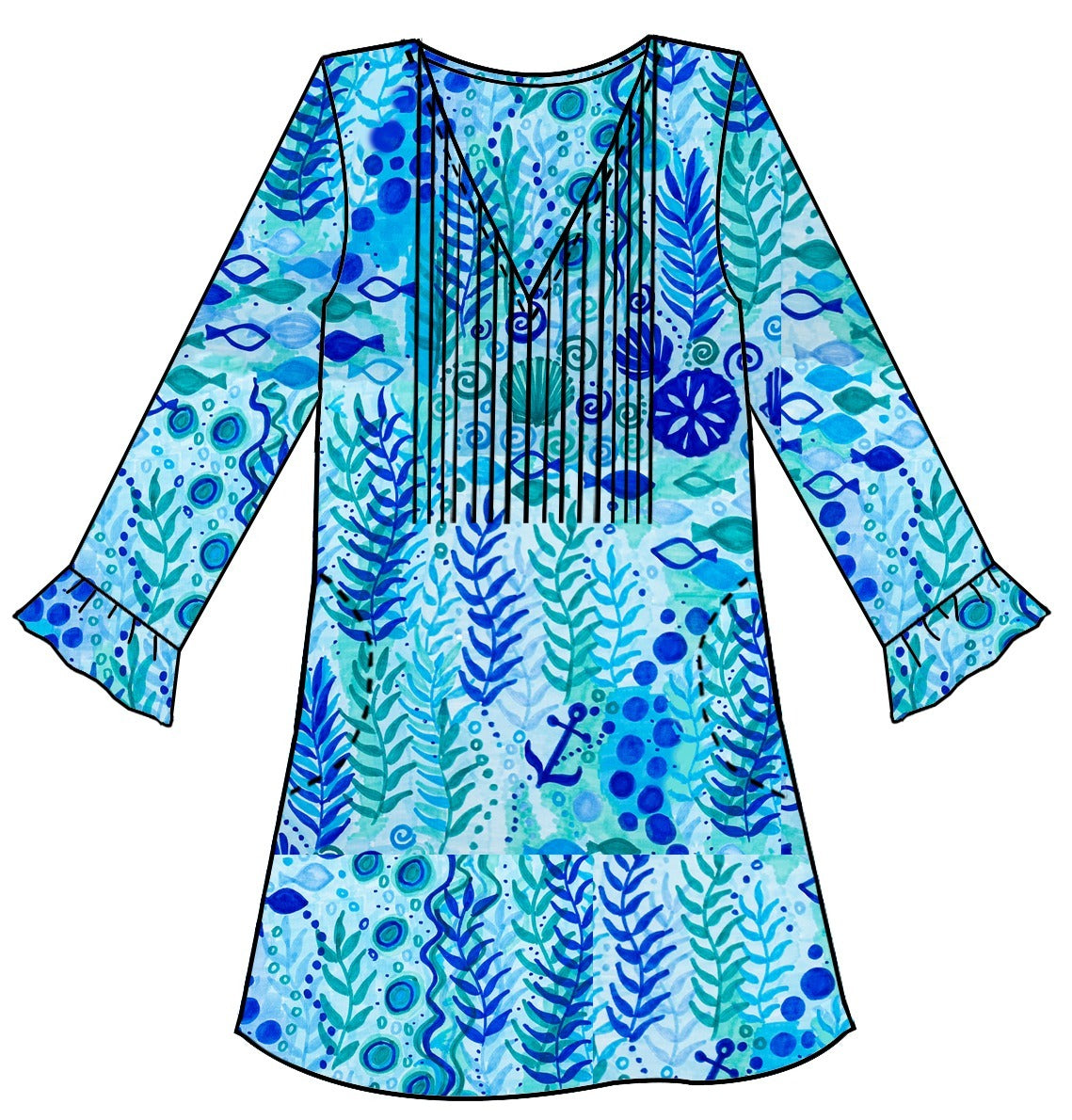 Seaweed Cotton Tunic Dress