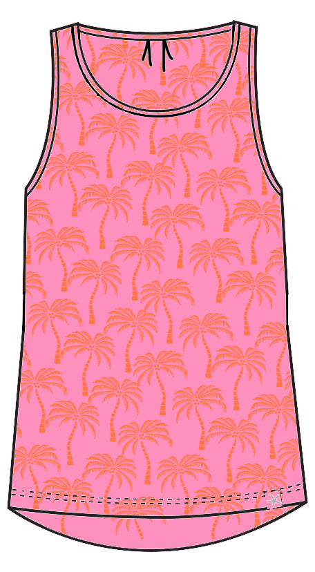 Palm Tree Cotton Tank Top