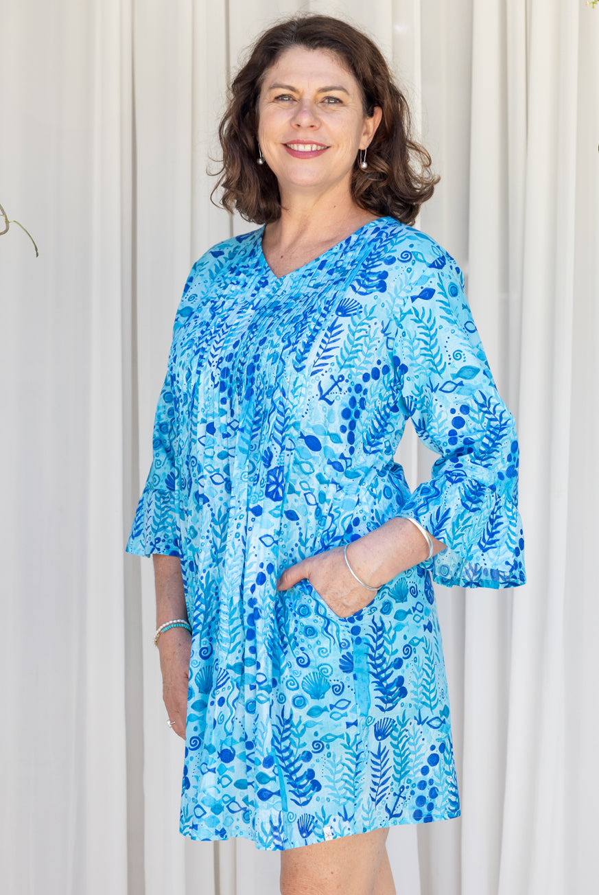 Seaweed Cotton Tunic Dress