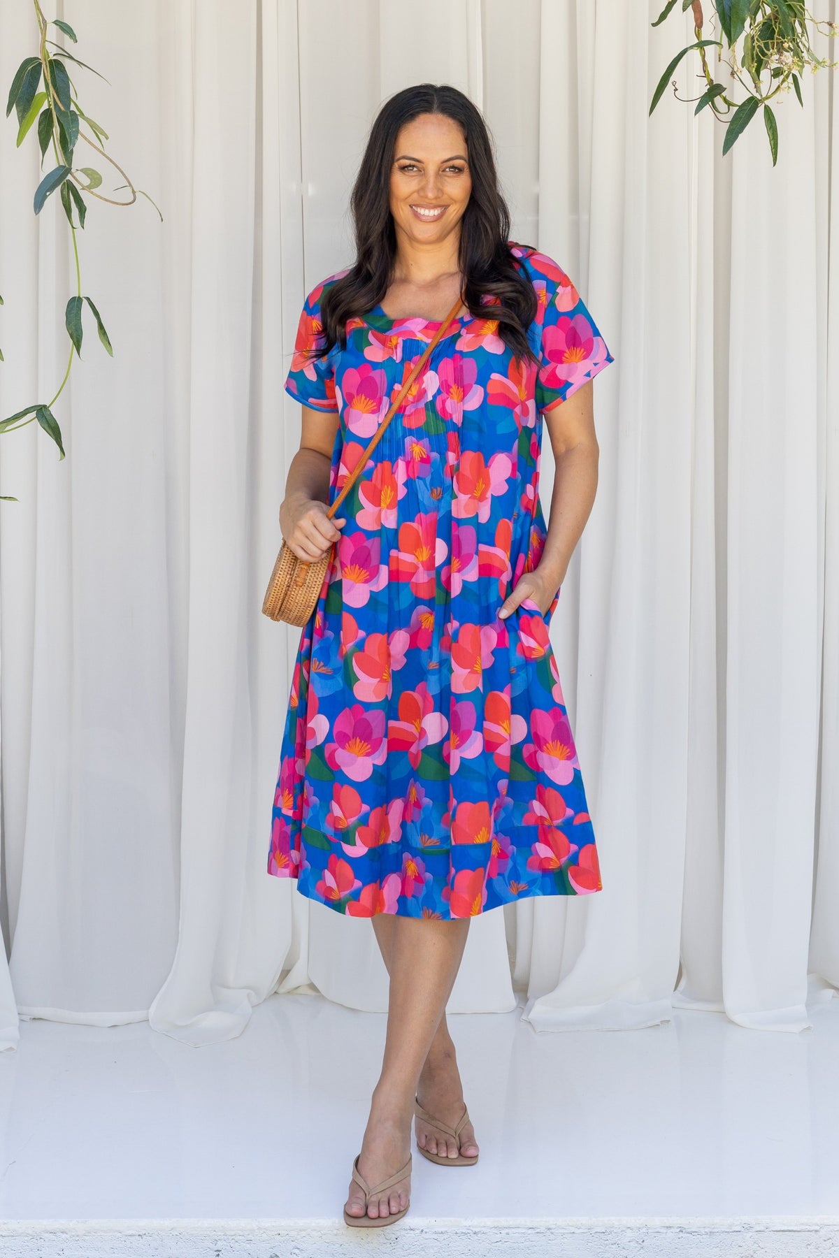 Joyce Dress w Frangipani Print
