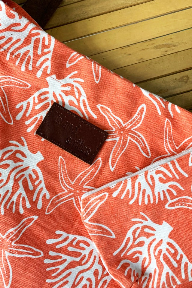 Coral Reef Cotton Beach Bag KVBBCR