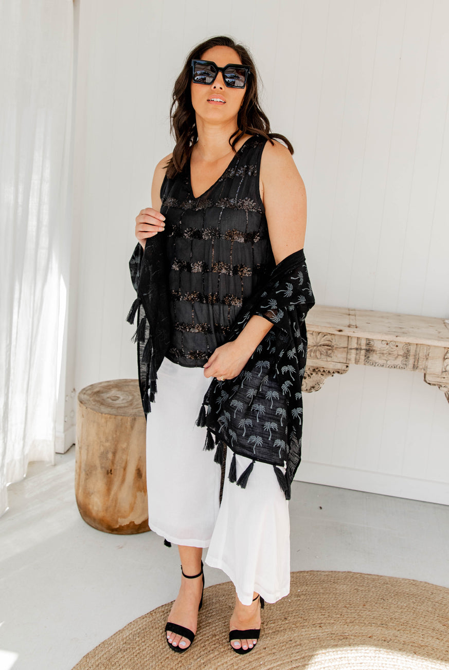 Palm Tree Kimono Scarf