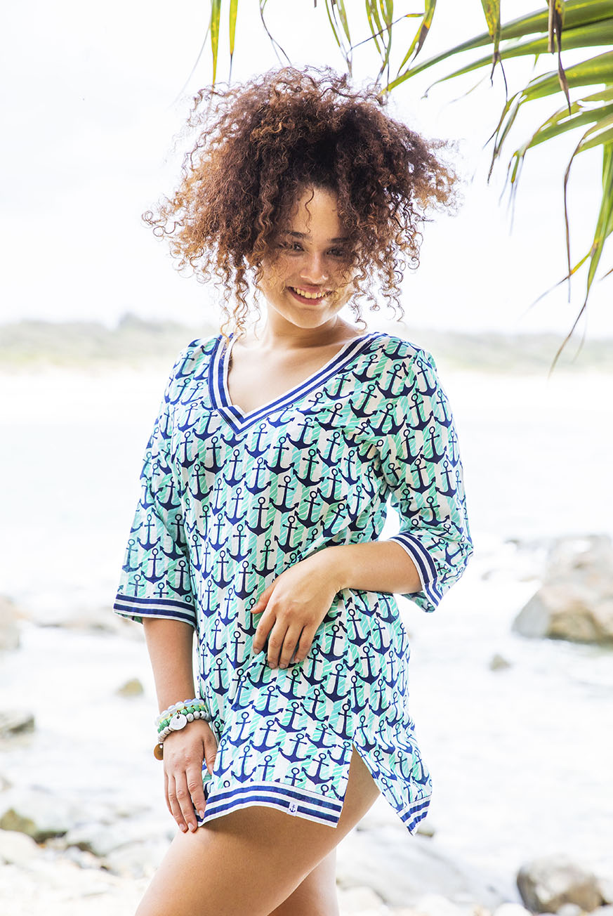 Anchor Cotton Beach Tunic Coverup for Island Getaways