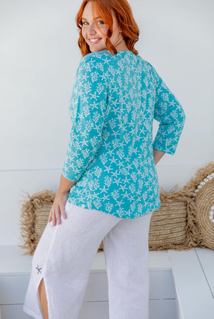 Atoll 3/4 Sleeve Cotton Top