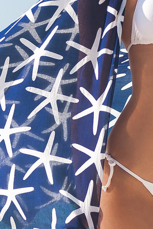 Starfish Printed Cotton Sarong Pareo