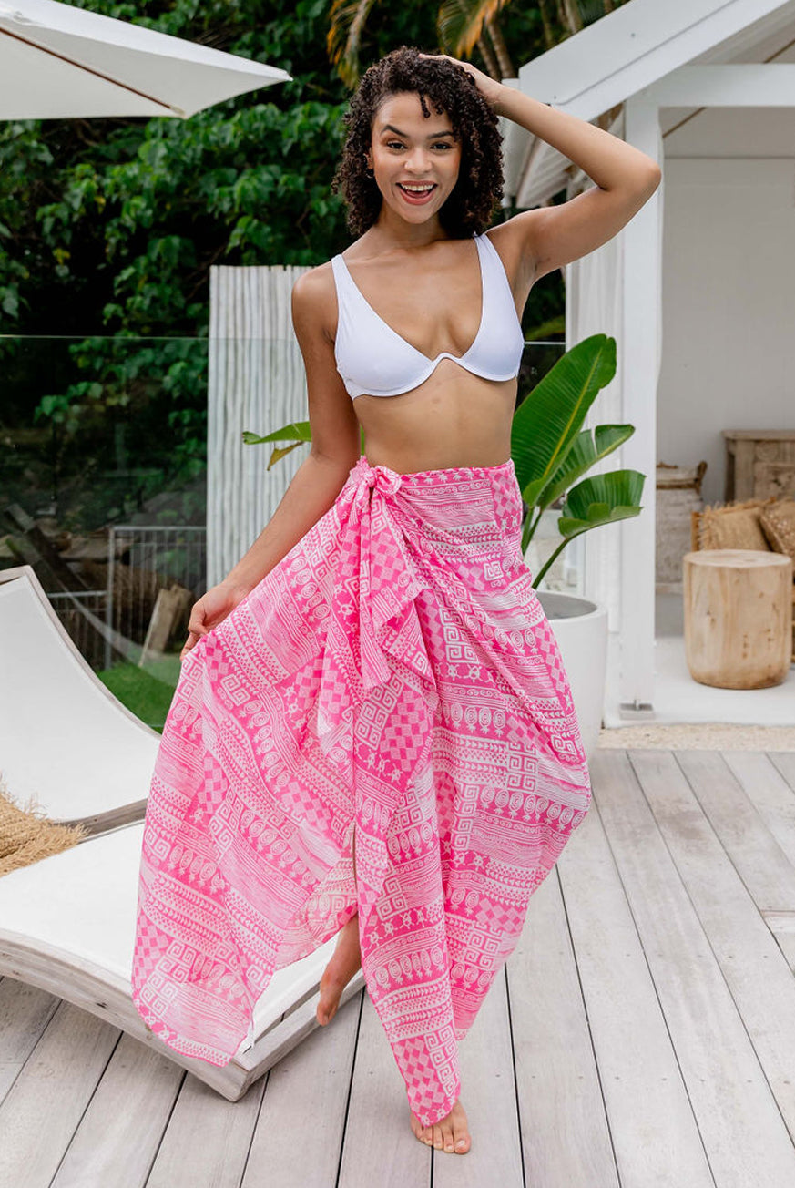 Arawak Printed Cotton Sarong Pareo – West Indies Wear