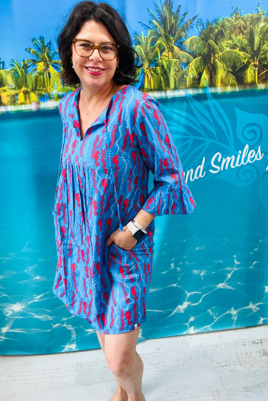 Seagarden Cotton Tunic Dress Breezy Island Style | West Indies Wear Seagarden Cotton Tunic Dress Breezy Island Style | West Indies Wear