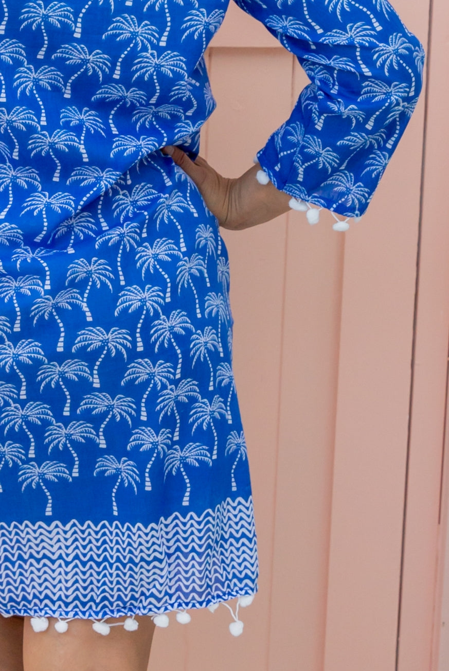 Marigot Bay Palm Tree Cotton Tunic Dress