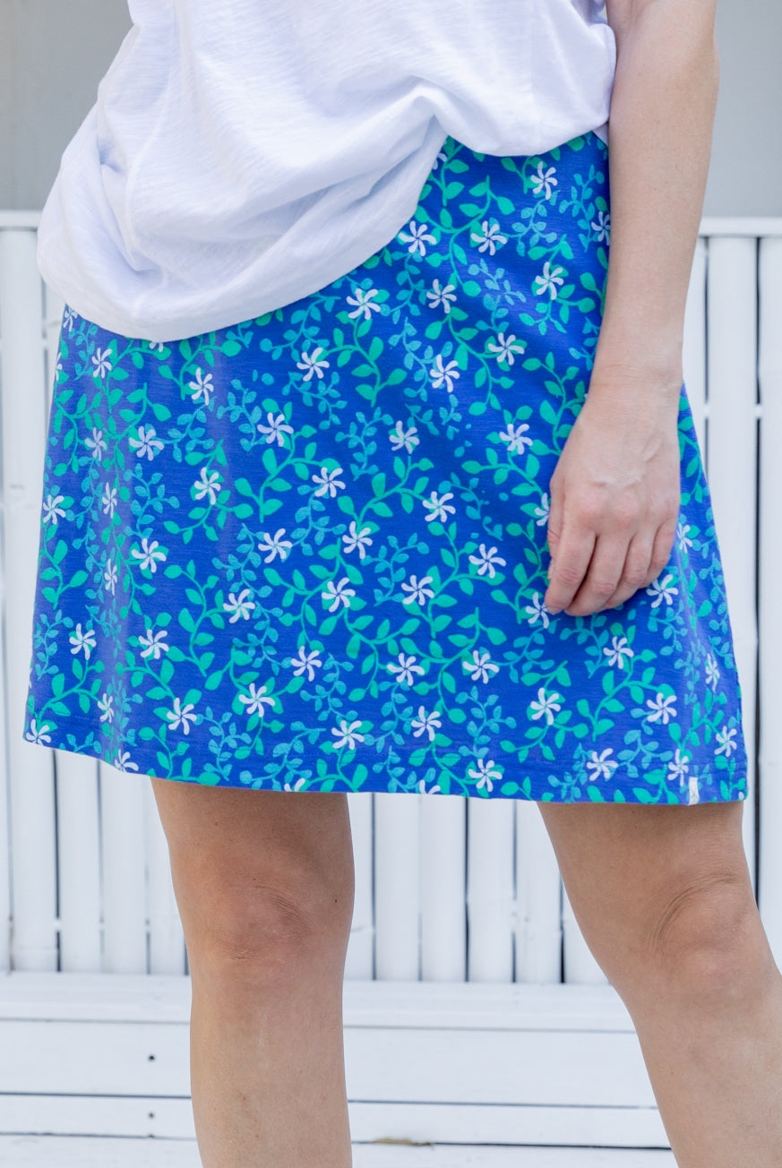 Kauai Tropical Flower Cotton Skirt