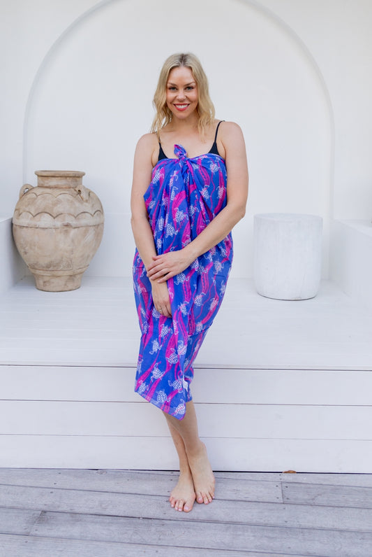 New Turtle Printed Cotton Sarong Pareo