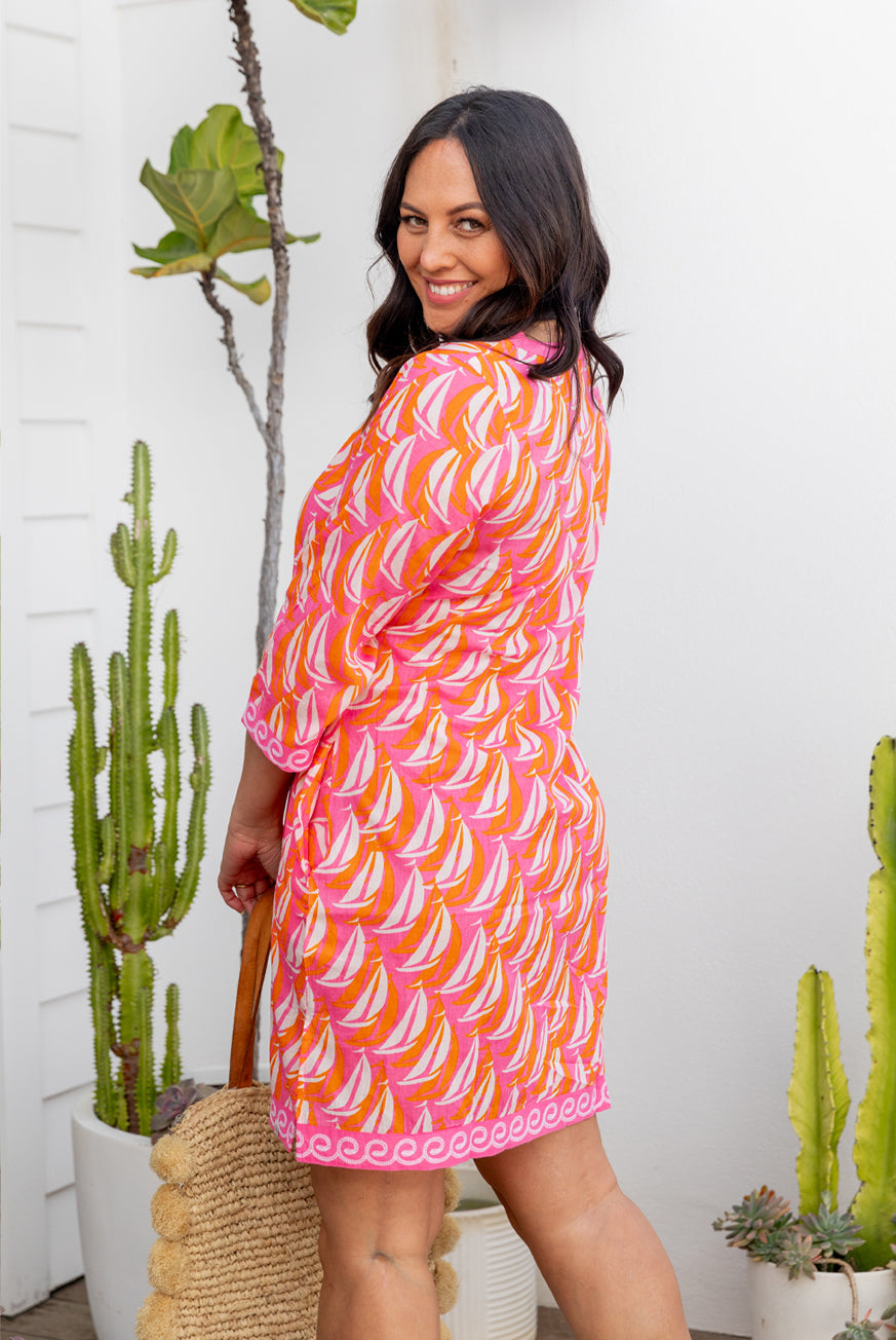 Sailaway Cotton Tunic Dress Breezy Coastal Comfort | West Indies Wear Sailaway Cotton Tunic Dress Breezy Coastal Comfort | West Indies Wear