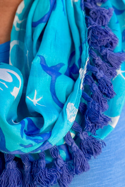 Mermaid Printed Cotton Scarf