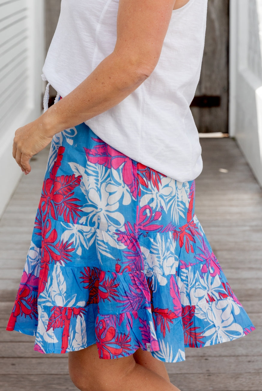 Hibiscus Cotton Ruffle Skirt