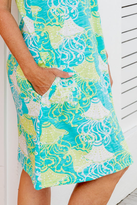 Frilly Fish Cotton Short Sleeve Dress