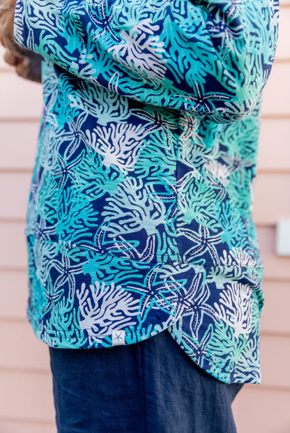 Coral Reef 3/4 Sleeve Cotton Top