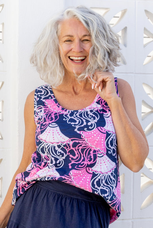 Frilly Fish Cotton Tank Top