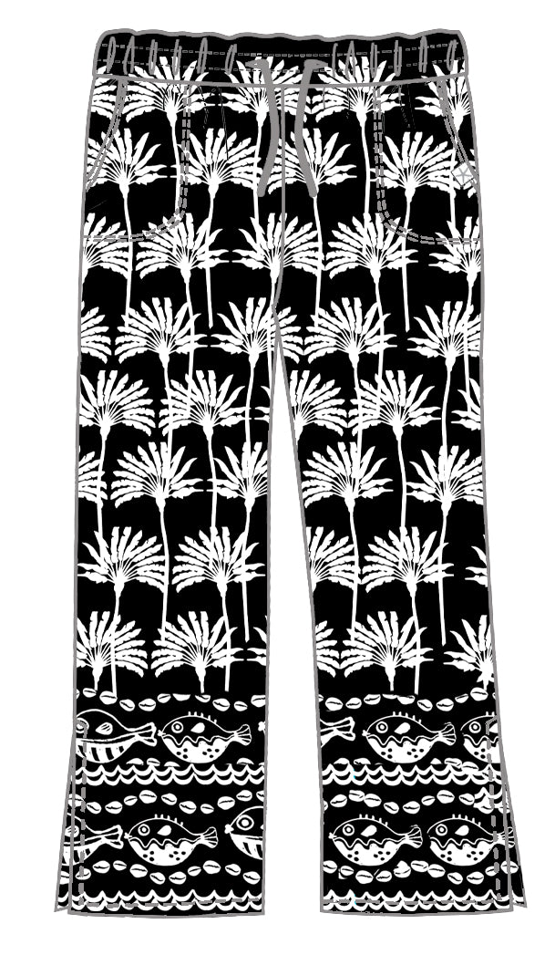 Umbrella Palm Cotton Pants