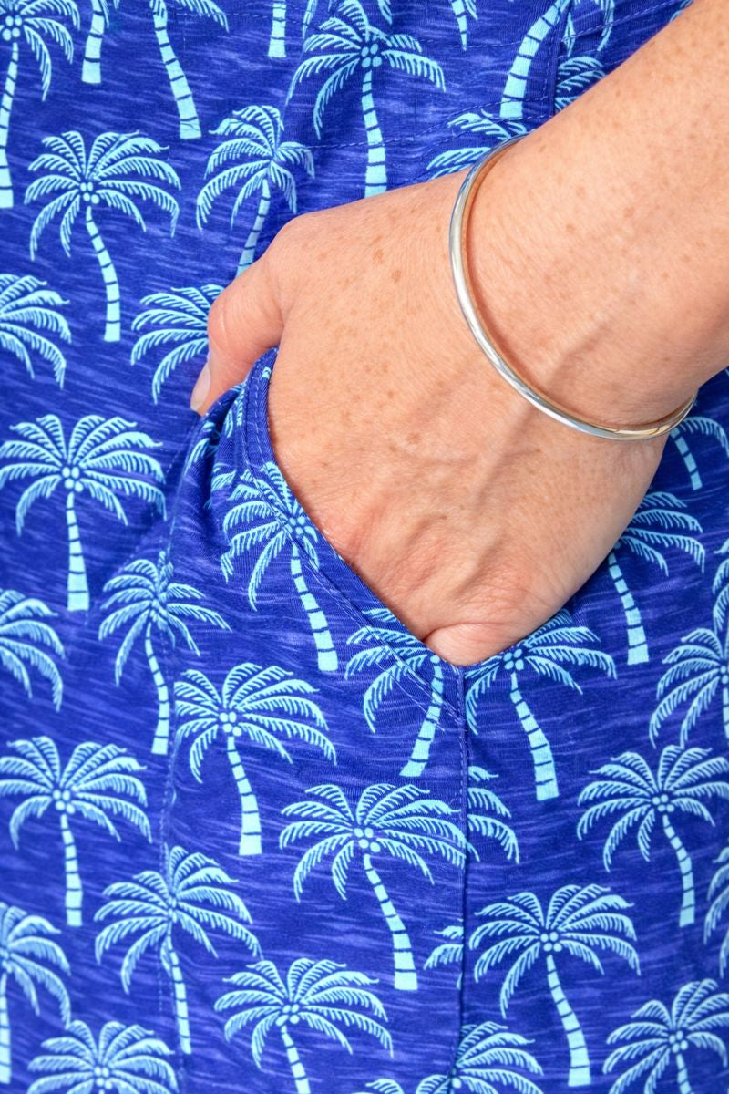 Palm Tree Cotton Sleeve Dress