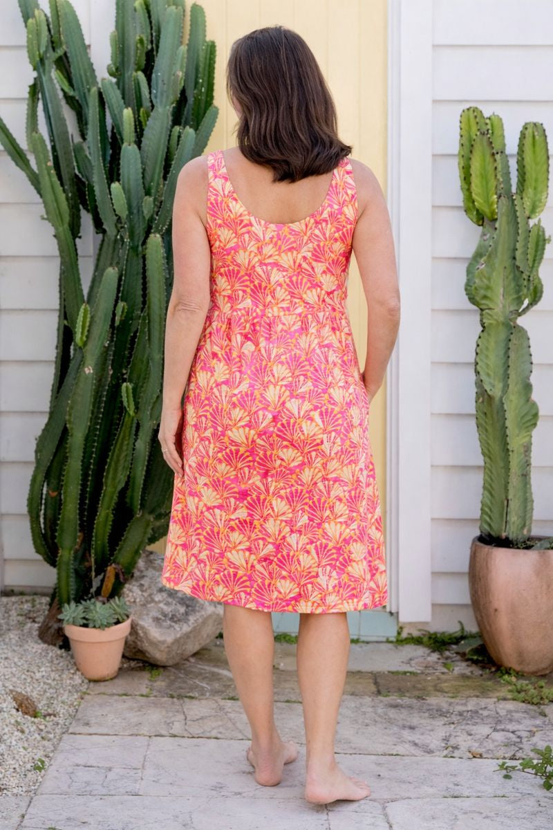 Shell Cotton Empire Dress
