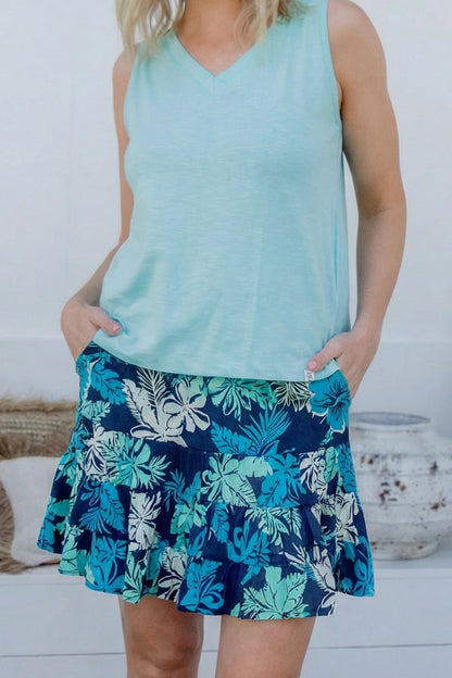 Hibiscus Cotton Ruffle Skirt
