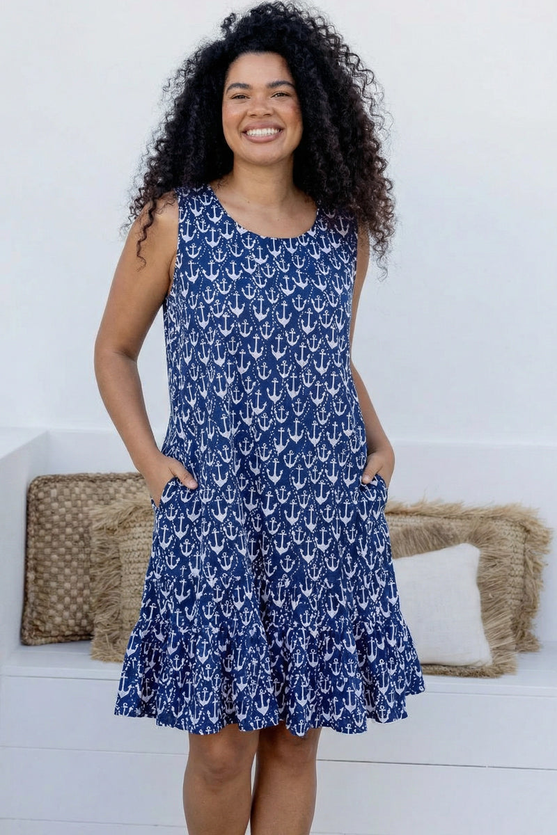 Anchor Cotton Beach Dress