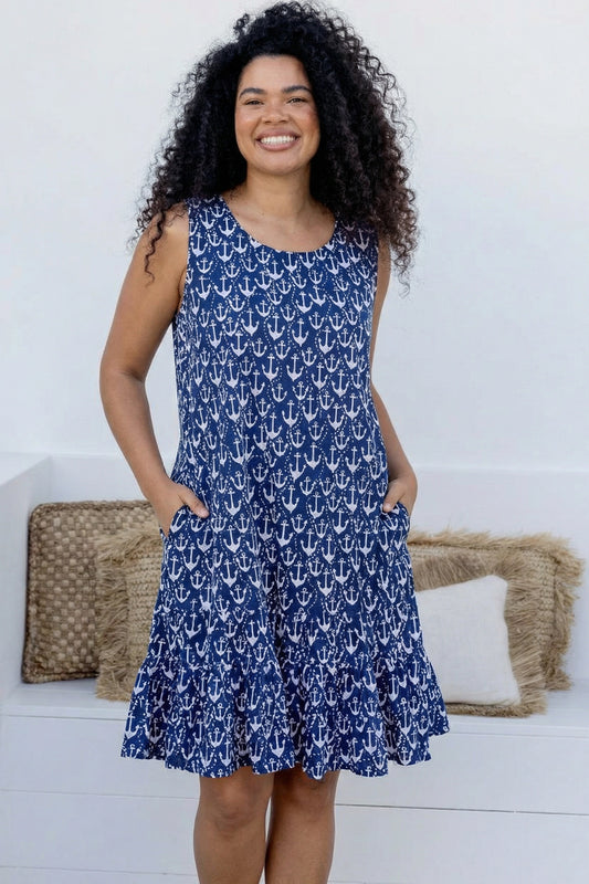 Anchor Cotton Beach Dress