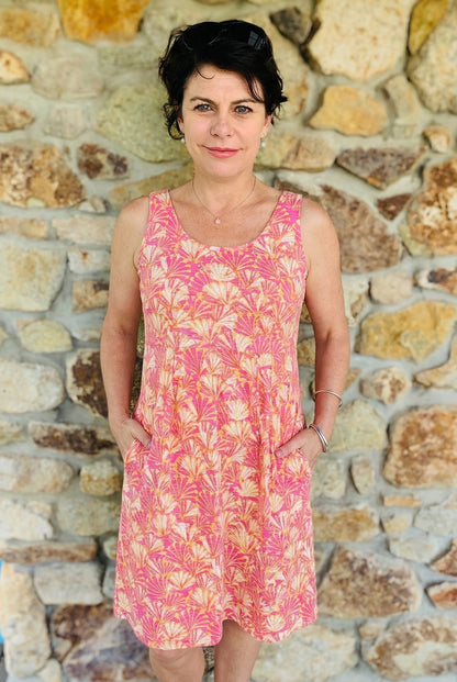 Shell Cotton Empire Dress