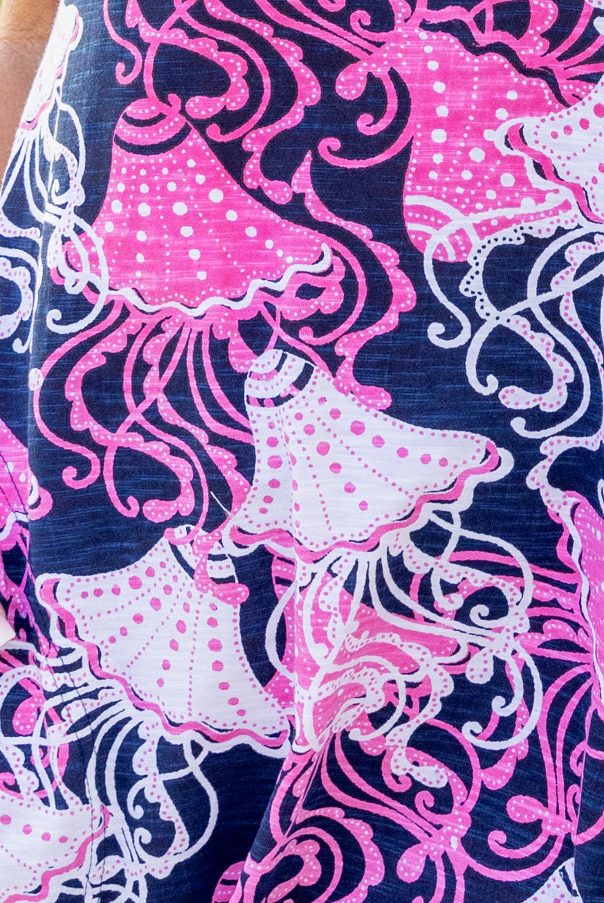 Frilly Fish Cotton Short Sleeve Dress