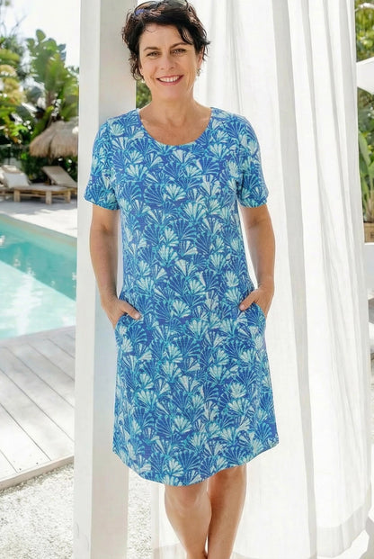 Shell Cotton Short Sleeve Dress