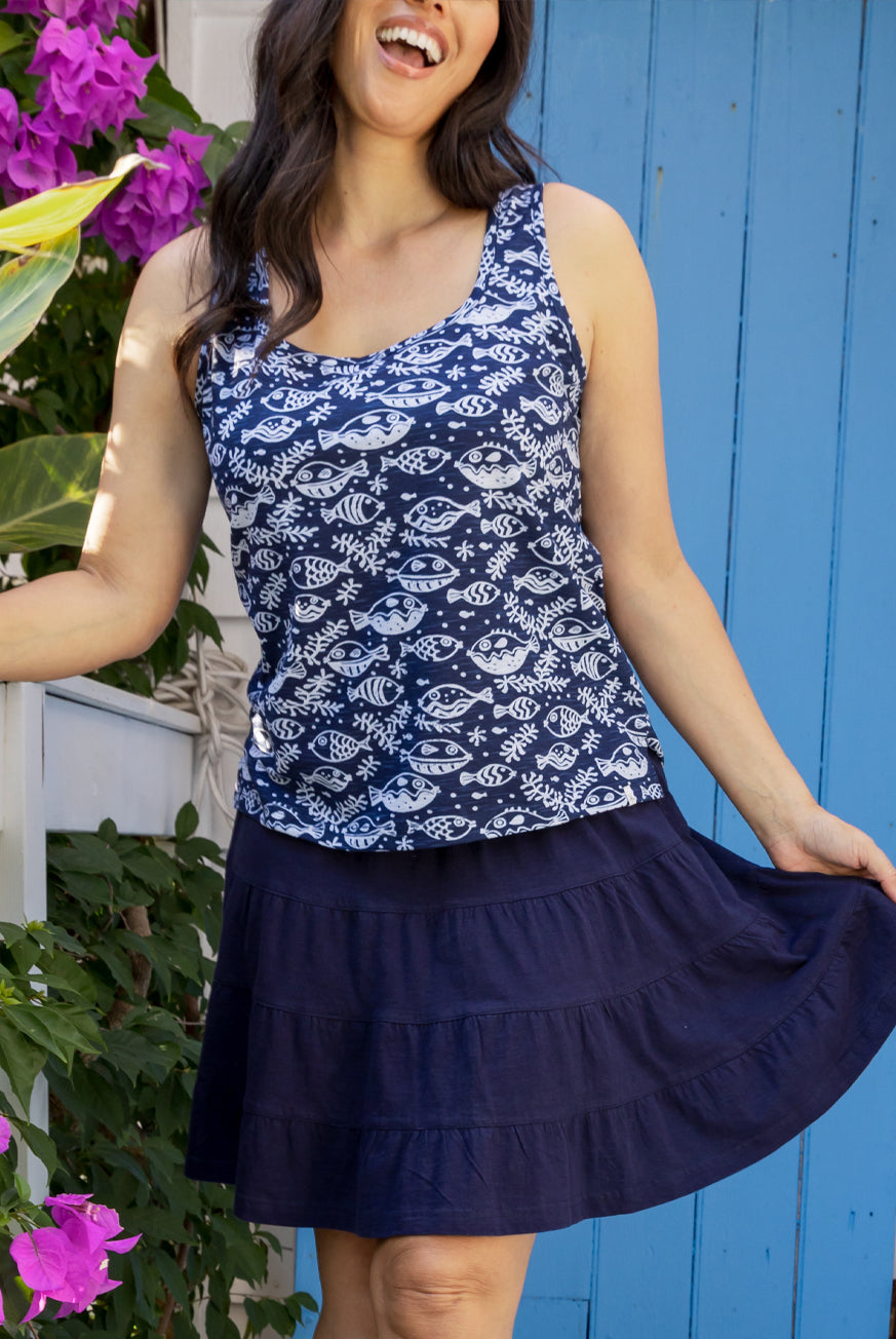 Comfortable Cotton Vacation Ruffle Skirt