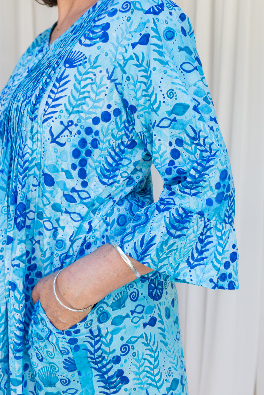 Seaweed Cotton Tunic Dress