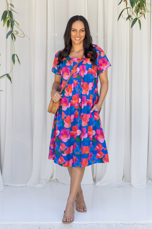 Joyce Dress w Frangipani Print