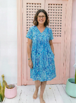 Lorraine Dress in Seaweed Print