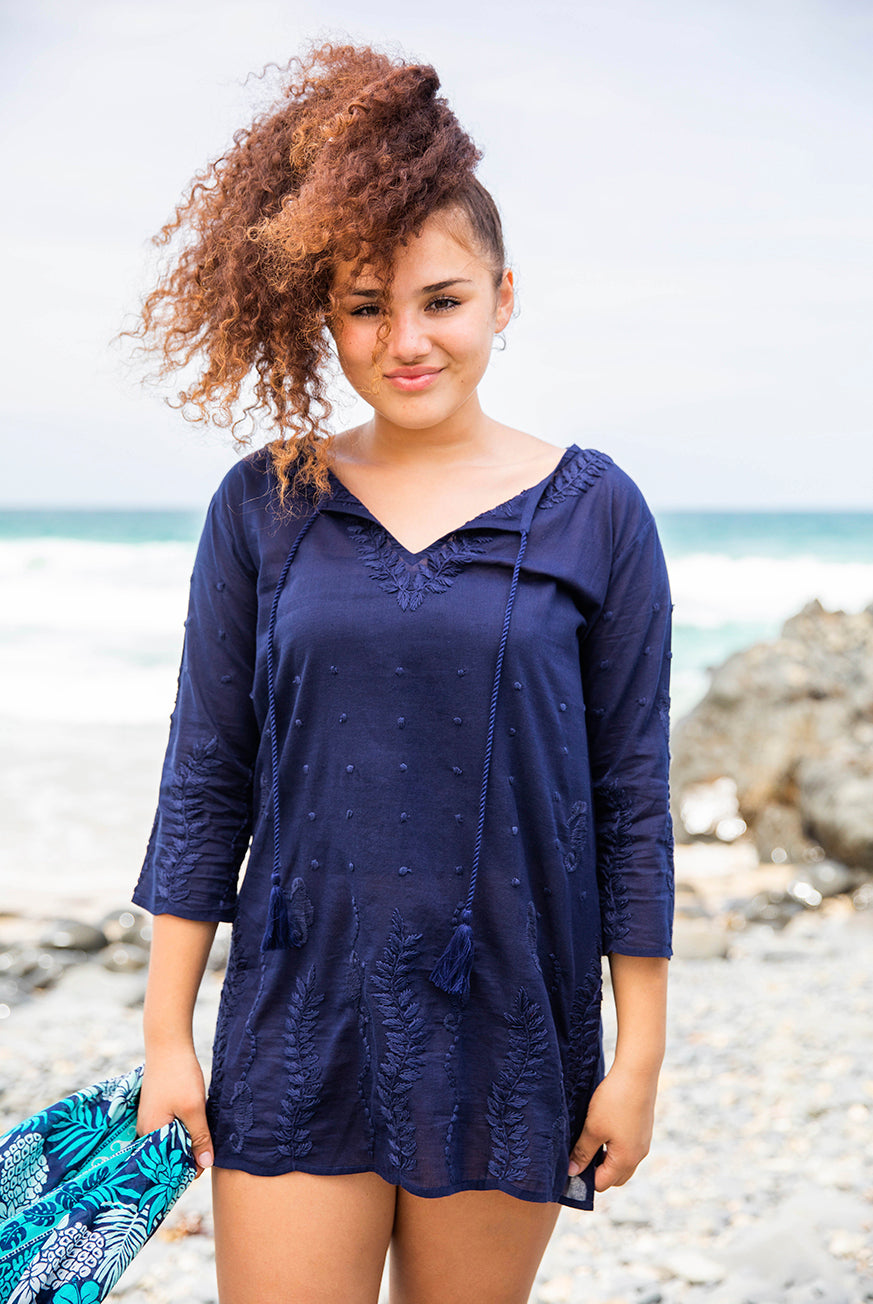 Island Girl Cotton Beach Tunic: Perfect Island Vacation Coverup