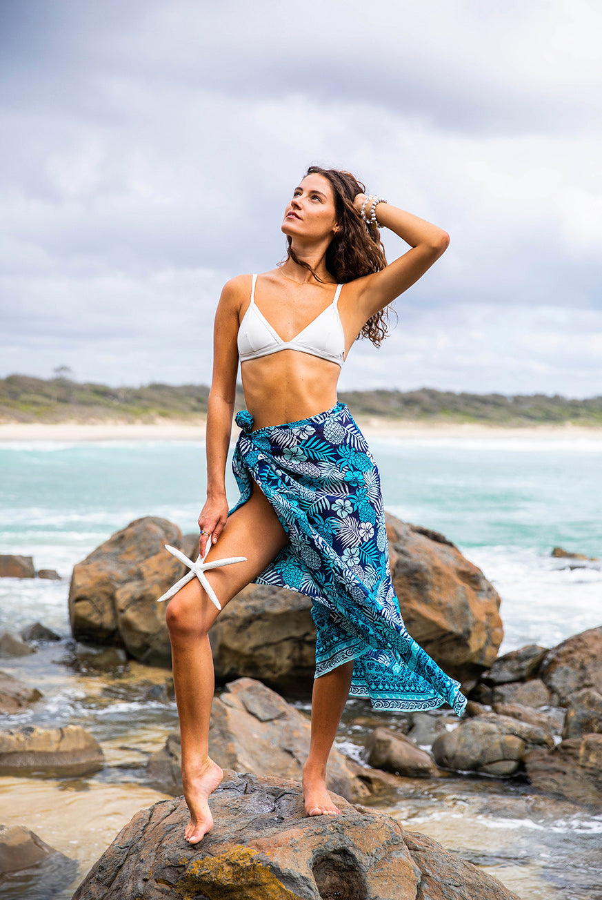 Pina Colada Printed Cotton Sarong Pareo KVPNCA