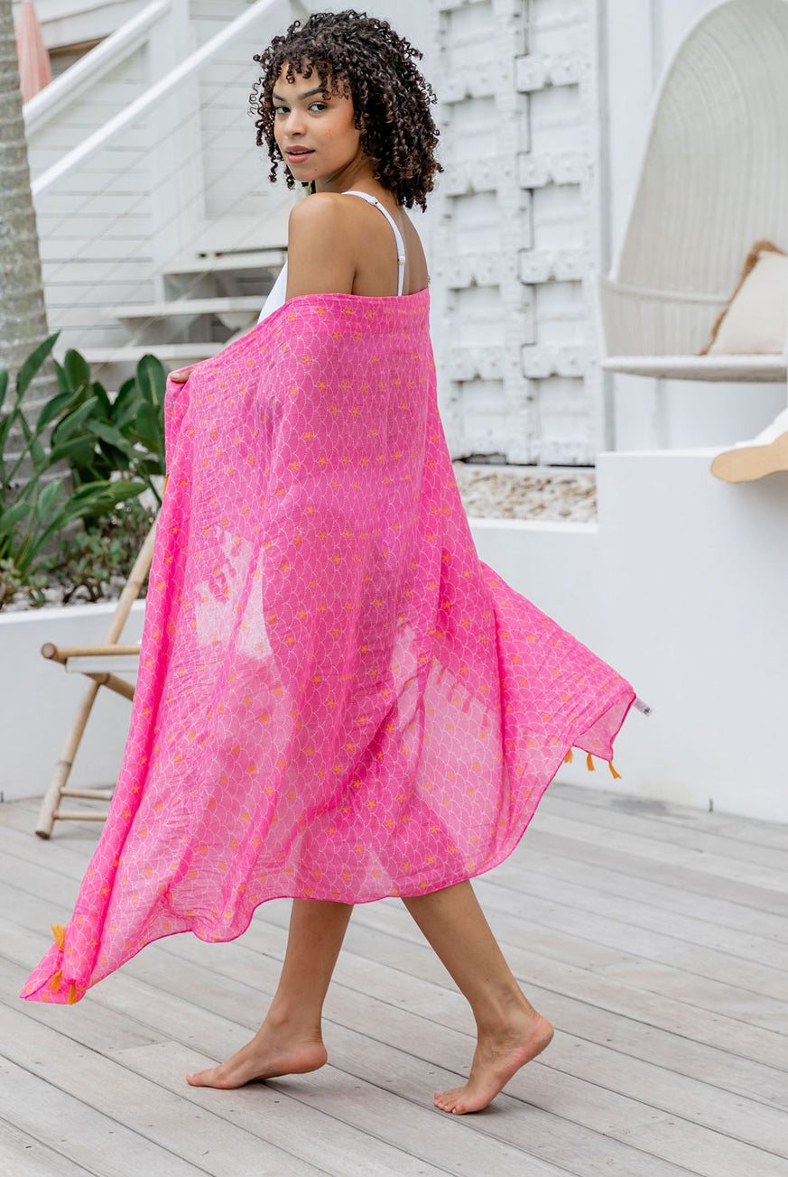 Deco Shell Cotton Beach Sarong – West Indies Wear