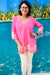 Pineapple Print Sea Island Cotton Tunic Beach Coverup