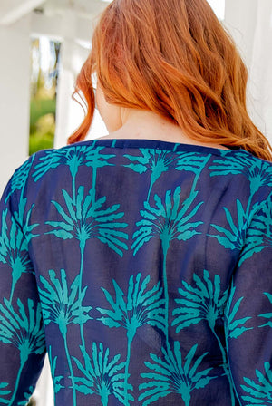 Umbrella Palm Cotton Beach Tunic: Perfect Island Vacation Outfit