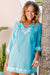 Island-Ready Shell Embroidered Cotton Beach Tunic - West Indies Wear